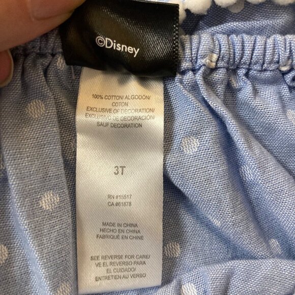 Girls Minnie Mouse Romper Polka Dot Blue White 3T Cotton - Picture 5 of 6